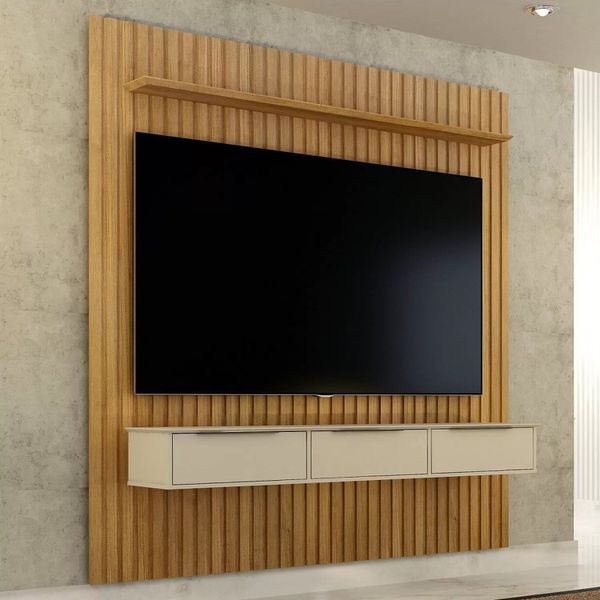 Home Suspenso Vitoria 182 com Nicho Cinamomo/Off White Valde Moveis