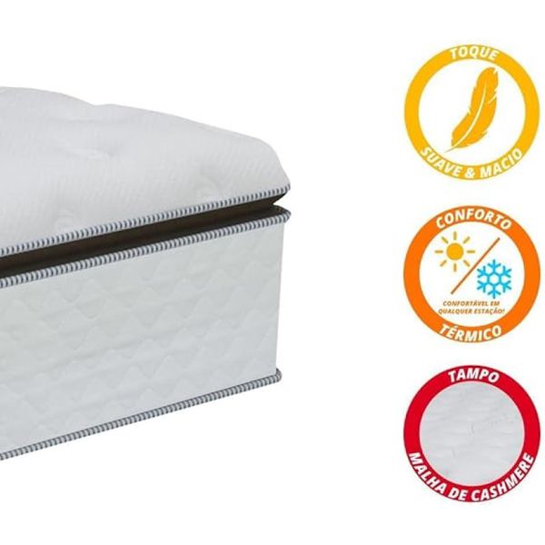 Colchão Casal Mola Tower 1,38x1,88 Branco Gazin
