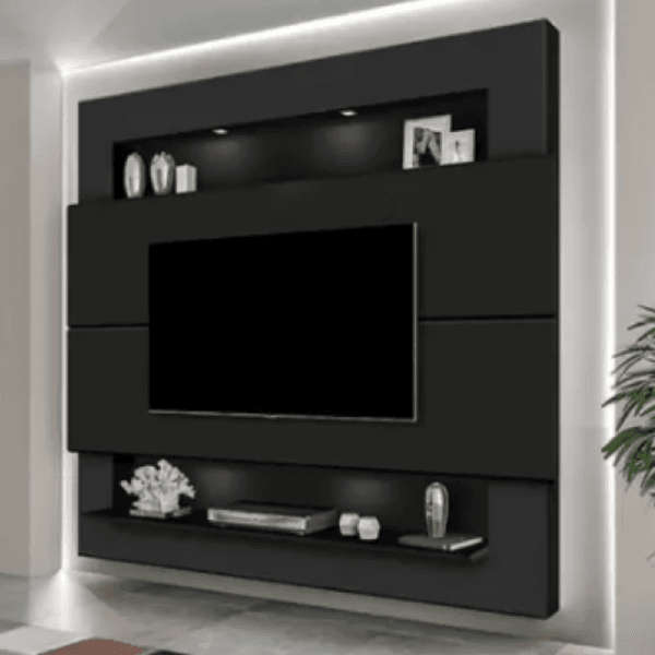 Painel Monterrey Rivieira para TV até 75" Preto Luapa