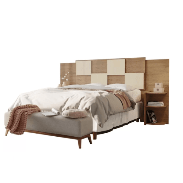 Cabeceira Firenze Fit Casal/Queen Cinamomo/Off White Conquista