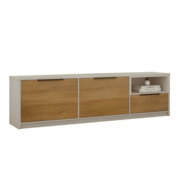 Rack Bancada Genova 180cm 2 Portas Off white/Cinamomo Valde Moveis