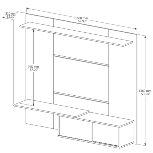 Painel 5059 para TV até 65" Elmo/Perola Jb Bechara