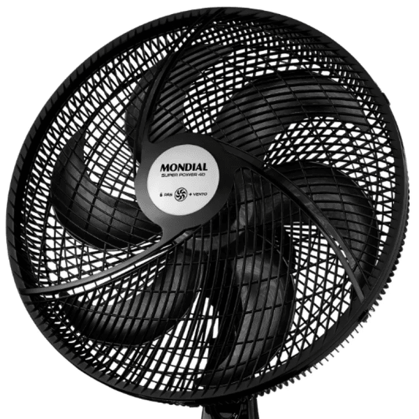Ventilador de Coluna Mondial 40cm V-75 Super Power 6 Pás 3 Velocidades 127v Preto
