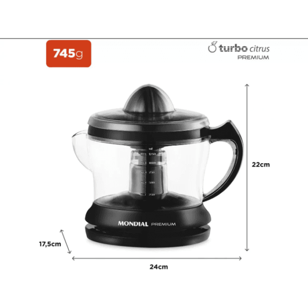 Espremedor de Frutas Mondial E02 Trubo Citrus 1,2L 127V