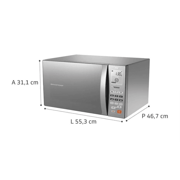 Micro-ondas Brastemp BMJ38AR 38 Litros Inox Espelhado com Grill 110V
