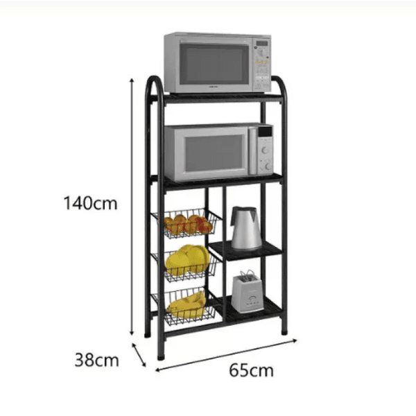 Fruteira Bélgica 3 Cestos 4 Prateleiras Preta BM Tubulares