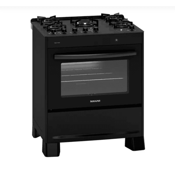 Fogão de Piso Suggar 4 Bocas FGV503PT4 Neo Max Preto Bivolt