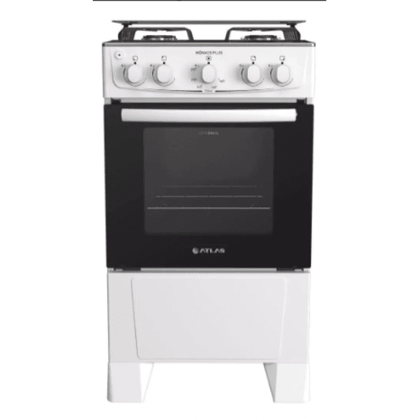 Fogão 4 Bocas Atlas Mônaco Plus Com Mesa Inox Branco Bivolt