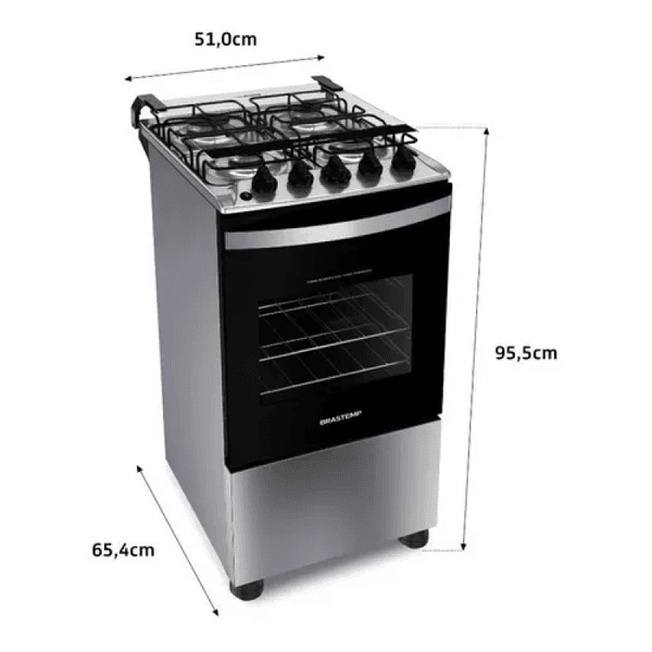 Fogão Brastemp 4 Bocas Inox BF04NBR CLEAN Bivolt