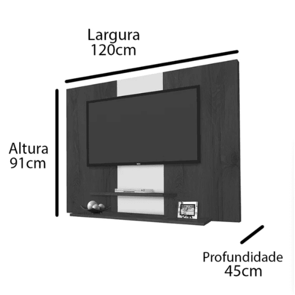 Painel para TV até 42 Polegadas Don Móveis Mel/Perola Primus