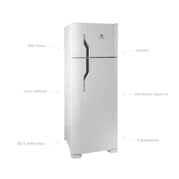 Geladeira/Refrigerador Electrolux Cycle Defrost DC35A Duplex 260L Branco 127v