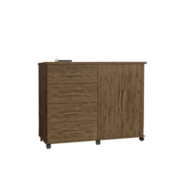 Cômoda Bali 2 Portas 4 Gavetas Amêndoa Primus