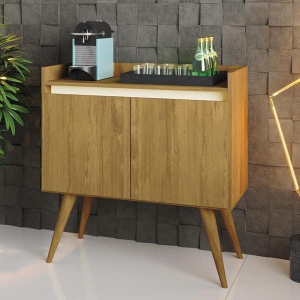 Aparador Buffet Gold 2 Portas Pes Palito Mel/Perola Primus