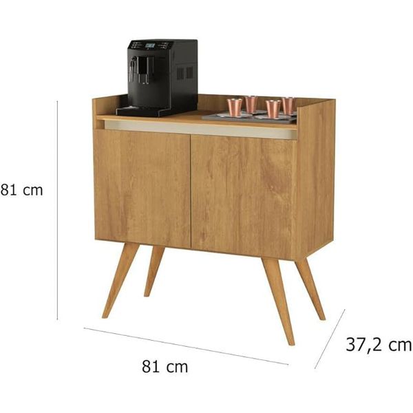 Aparador Buffet Gold 2 Portas Pes Palito Mel/Perola Primus