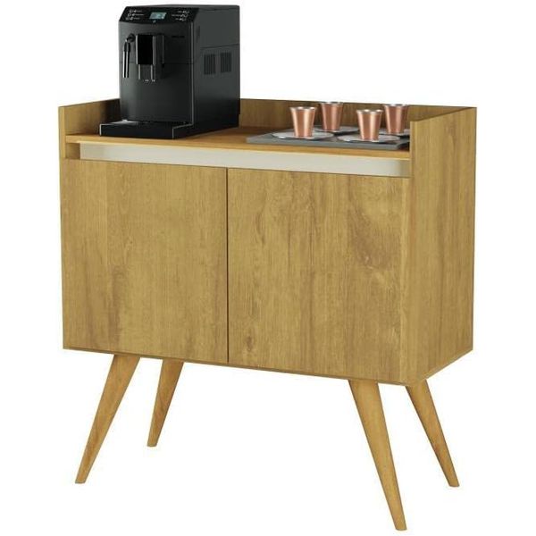 Aparador Buffet Gold 2 Portas Pes Palito Mel/Perola Primus