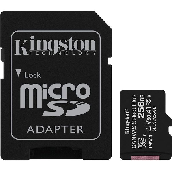 Cartão de memória microSD Kingston de 256GB Canvas 