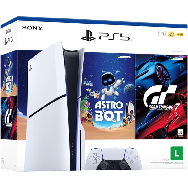 PlayStation 5 Slim com leitor + ASTRO BOT e Gran Turismo 7