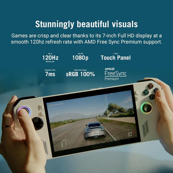ASUS ROG Ally 7 120Hz Gaming Handheld Processador AMD Z1