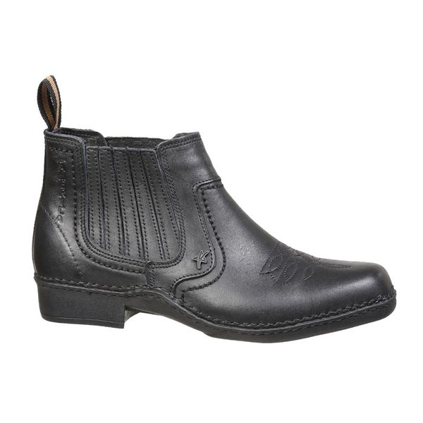 Botina Costura manual Preto 