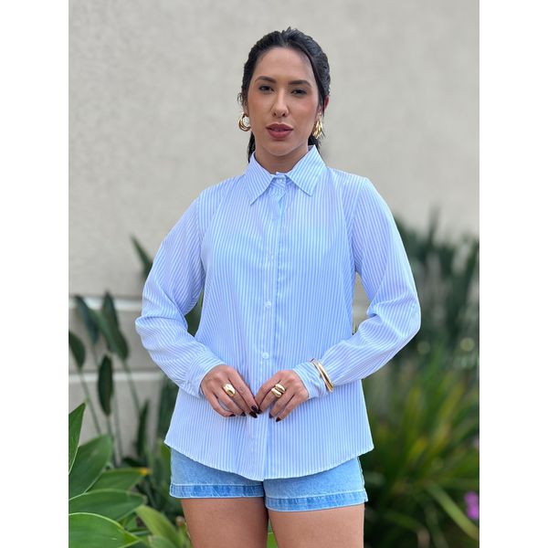 CAMISA LISTRADA LUCILA AZUL CLARO