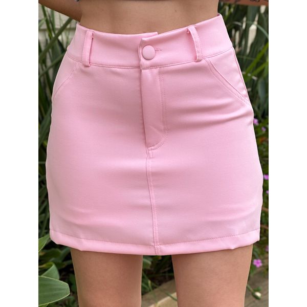 Shorts Saia em Alfaiataria Quezia ROSA CLARO