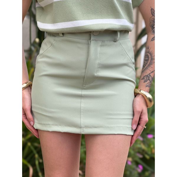 Shorts Saia em Alfaiataria Quezia VERDE MENTA