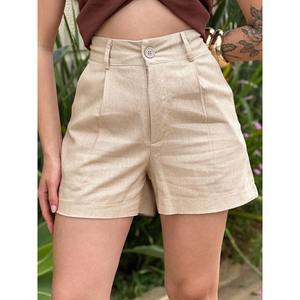Shorts Lua em Linho CRU