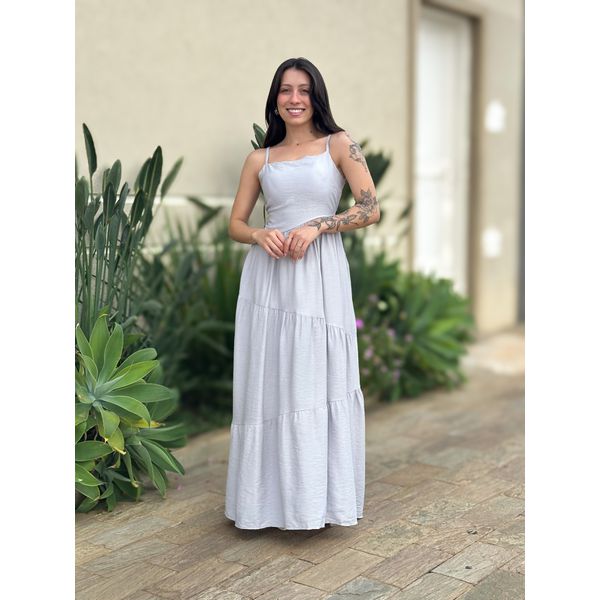 Vestido Longo Micaela CINZA CLARO