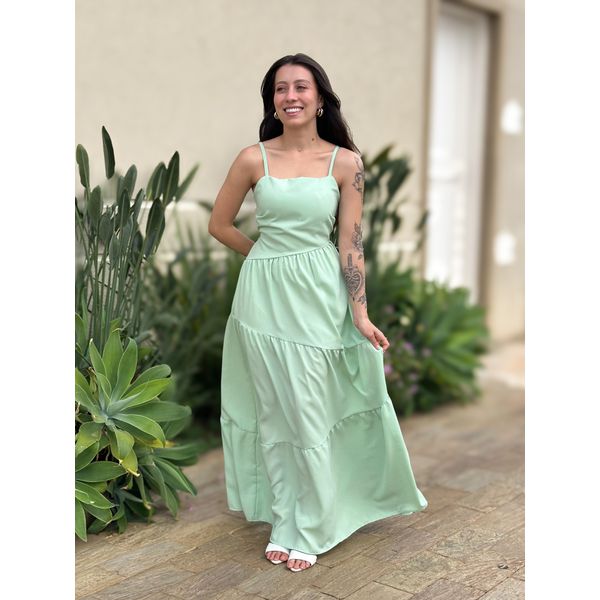 Vestido Longo Micaela VERDE ÁGUA