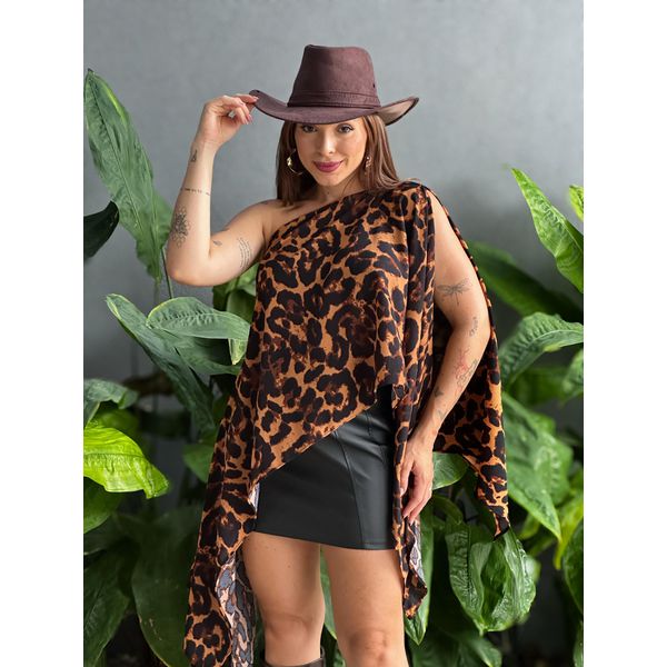 Blusa Capa Manga Longa ESTAMPADO ANIMAL PRINT