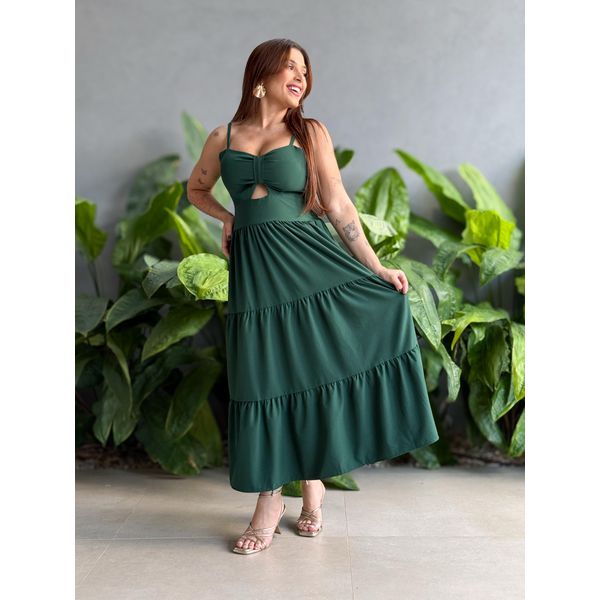 Vestido Midi Flavia VERDE ESCURO