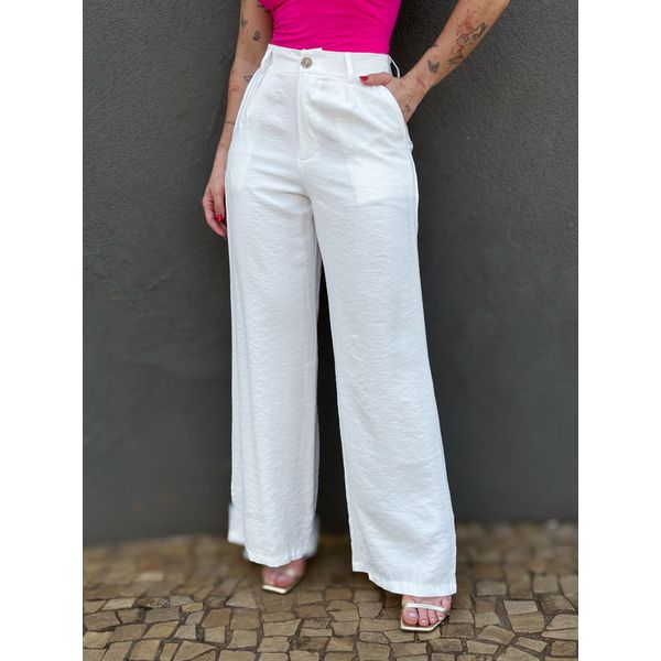 Calça Pantalona Franciele OFF WHITE