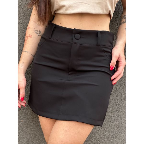 Shorts Saia em Alfaiataria Quezia PRETO