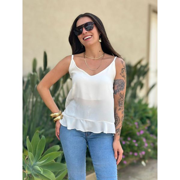Blusa Jessica Alças Finas OFF WHITE