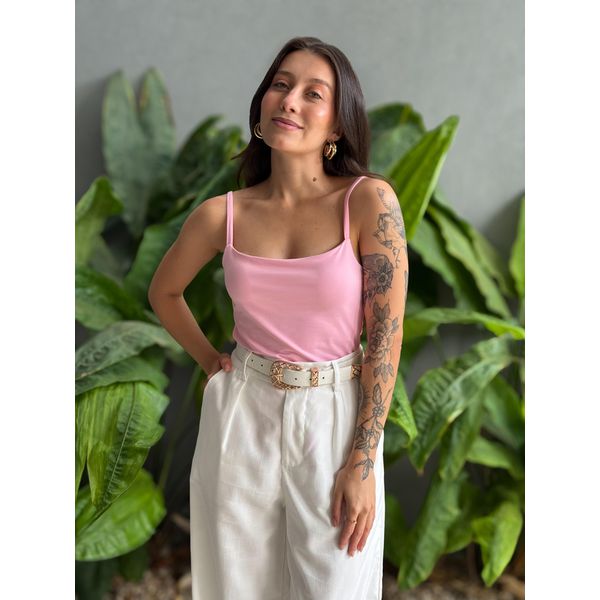Body Poliamida Alças Finas ROSA CLARO