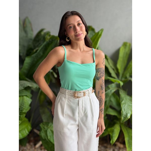 Body Poliamida Alças Finas VERDE ÁGUA