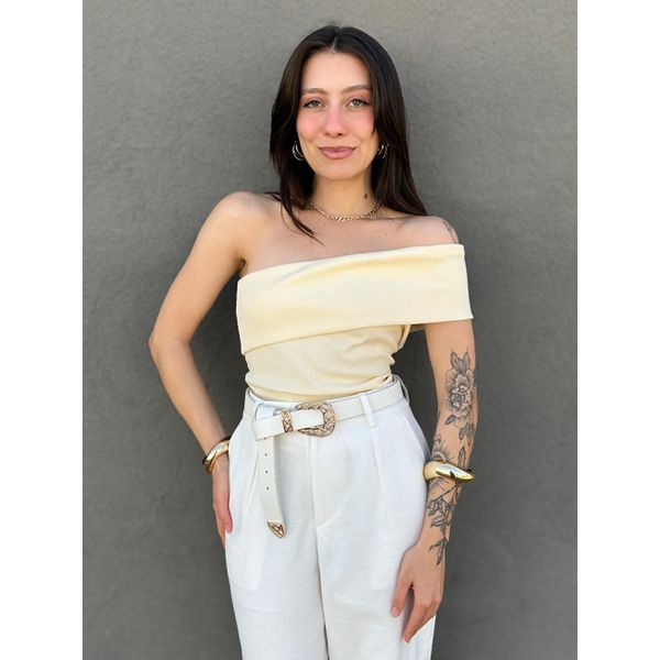 Blusa Nula Manga Isis CREME
