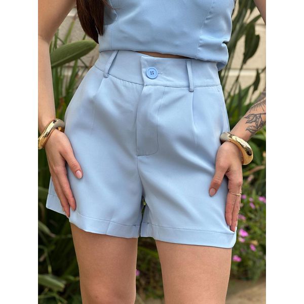 Shorts Paloma em Alfaiataria AZUL BEBE