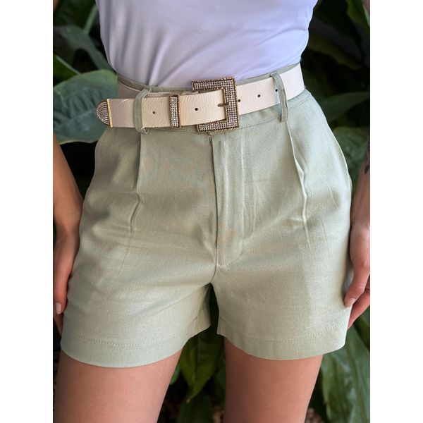 Shorts Lua em Linho VERDE MENTA