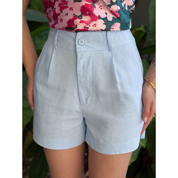 Shorts Lua em Linho AZUL CLARO