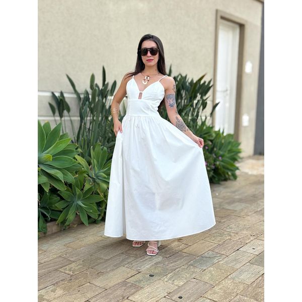 Vestido Midi Barbara OFF WHITE