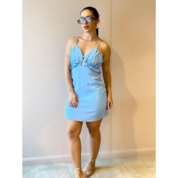 Vestido Curto Evelin AZUL CLARO