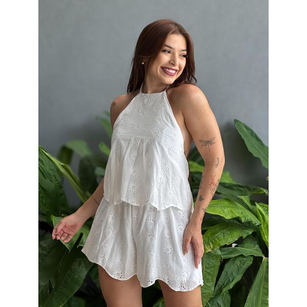 Macaquinho em Laise Areta OFF WHITE