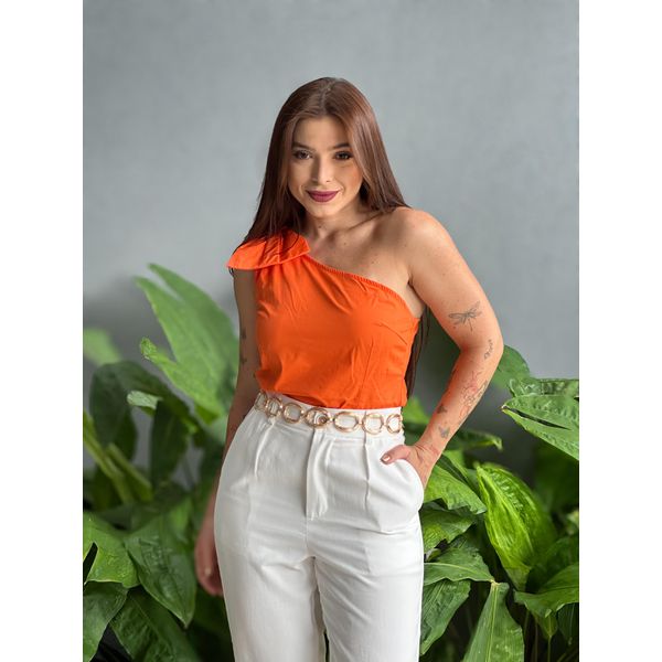 Blusa Nula Manga Poli LARANJA