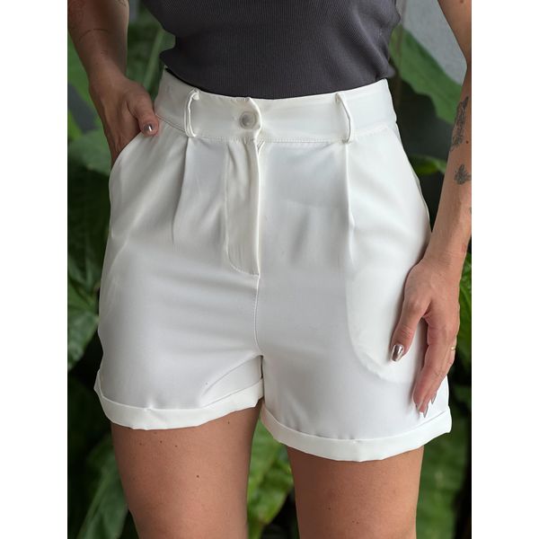 Shorts Alfaiataria Analia Barra Dobrada OFF WHITE