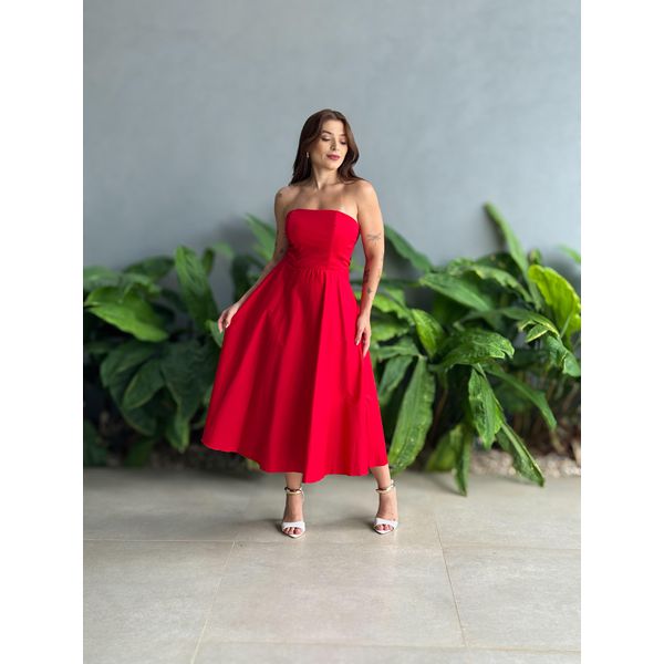 Vestido sem Alças Fran VERMELHO