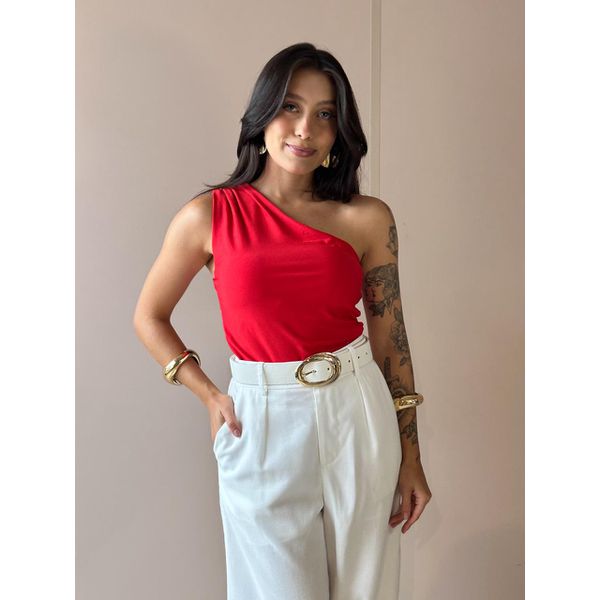 Cropped Alongado Nula Manga VERMELHO