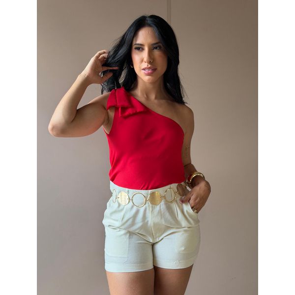 Blusa Nula Manga Pilar VERMELHA