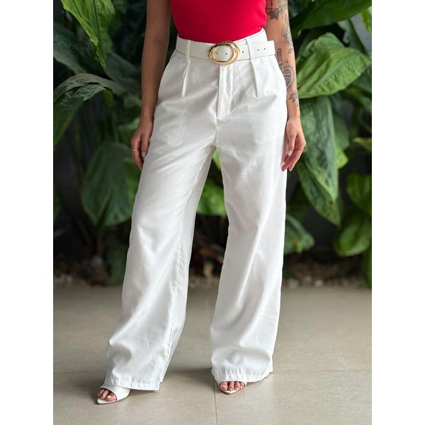 Calça Pantalona Franciele OFF WHITE