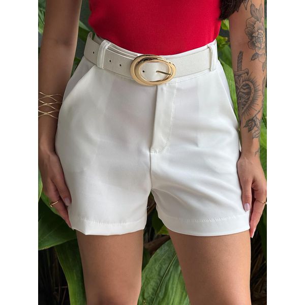 Shorts Kenia em Alfaiataria OFF WHITE
